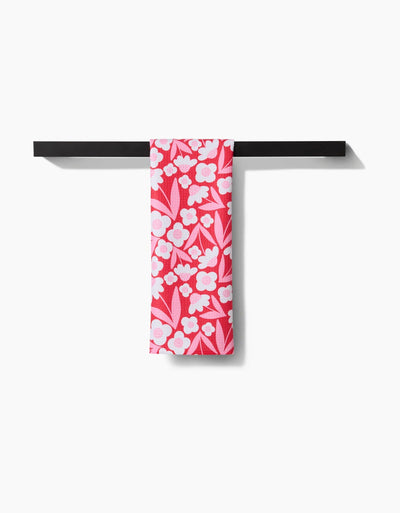 Pink Blooms Tea Towel