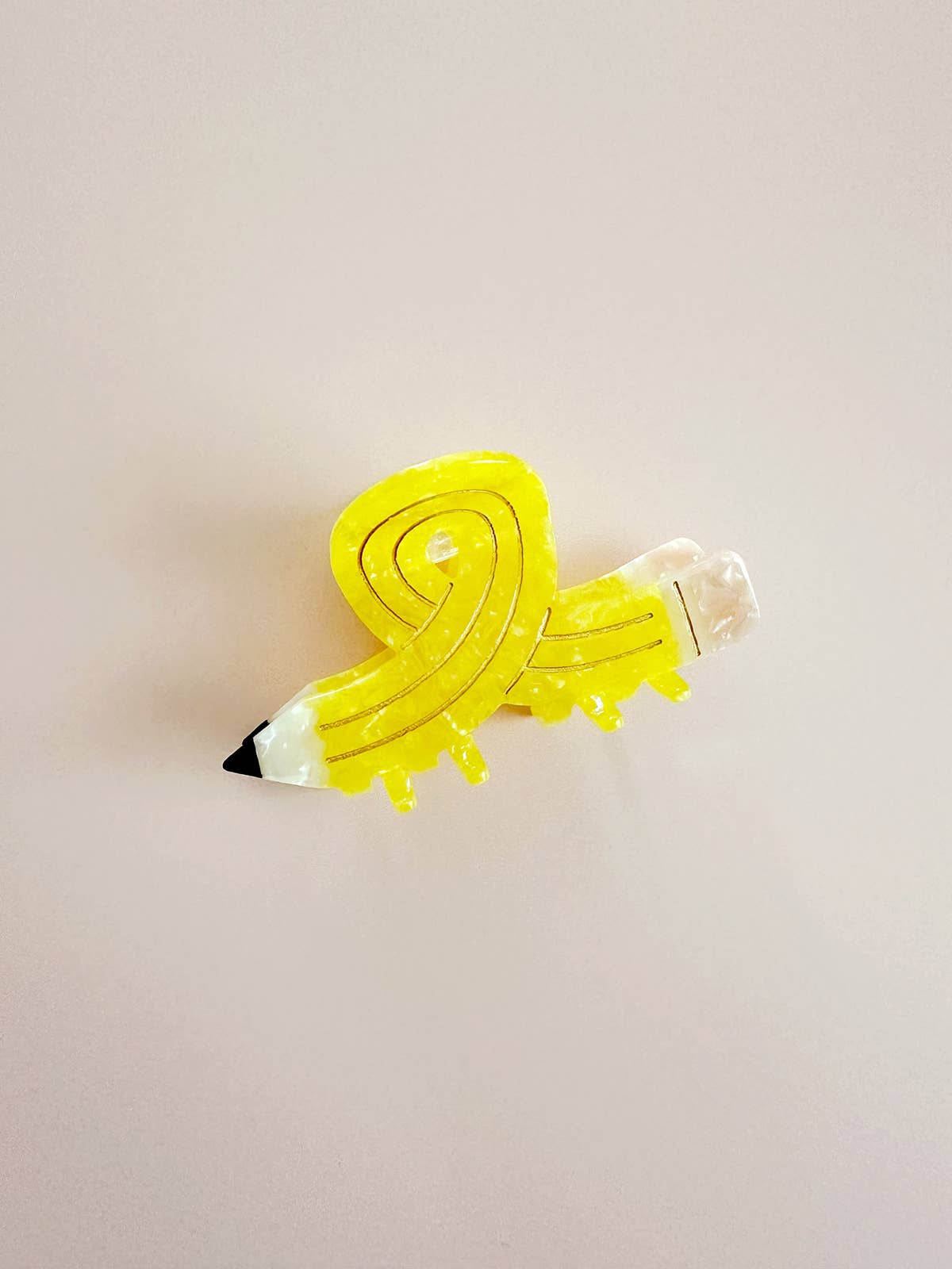 Yellow Pencil Hair Claw Clip