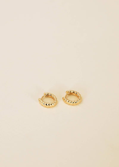 Small Channel Gold Hoop