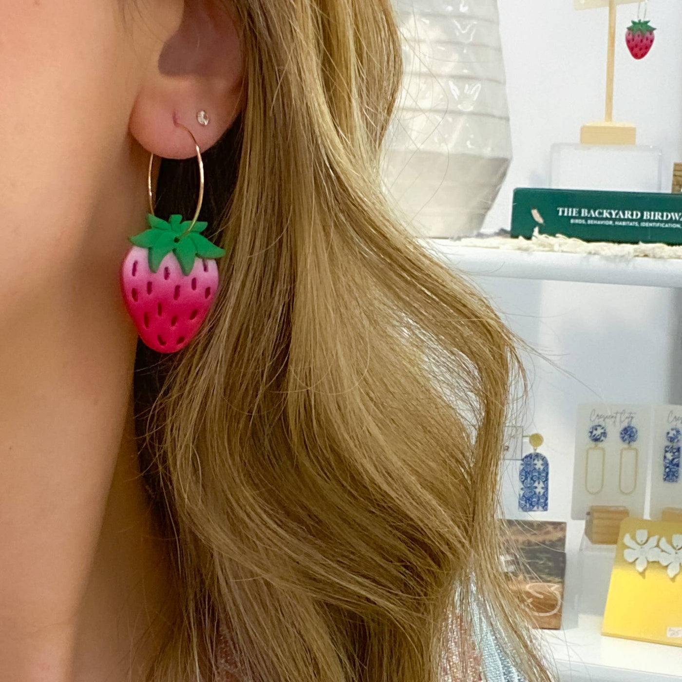 Strawberry Hoop Earrings