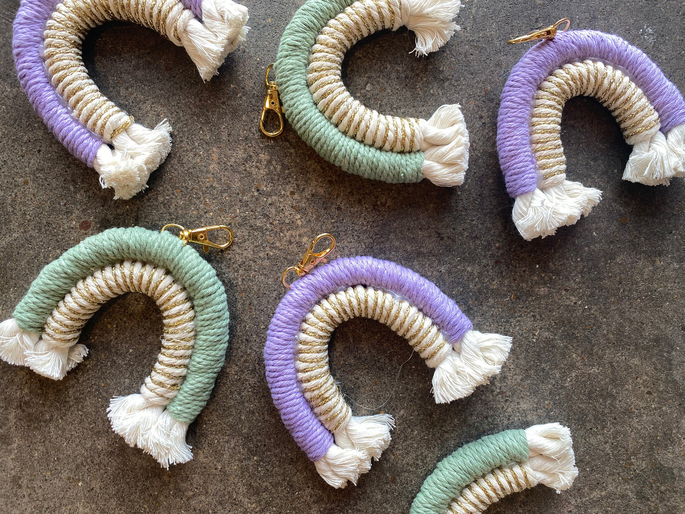 Macrame Rainbow Keychains