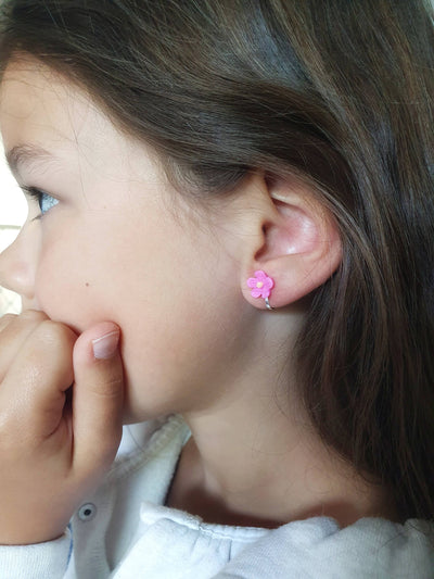 Flower and Rainbow Clip-on earrings