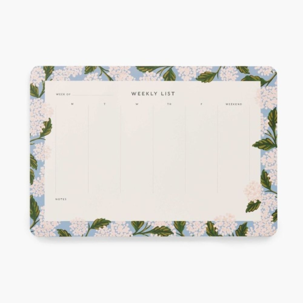 Hydrangea Weekly Desk Pad