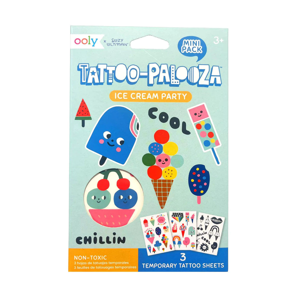 Tattoo-Palooza x Suzy Ultman: Temporary Tattoos Mini Pack - Ice Cream Party