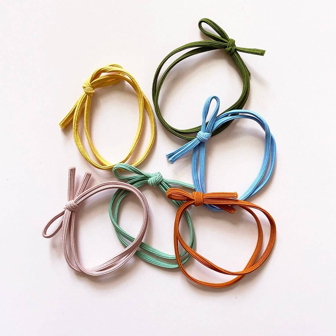 Multicolor Strappy Bow Elastic Scrunchie Sets