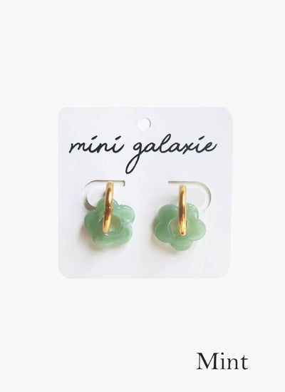 Mint Mini flower Earrings