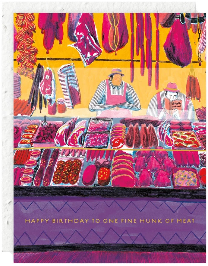 Fine Hunk of Meat Birthday Card