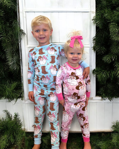 Pink Cowboy Santa Pajamas by SweetHart