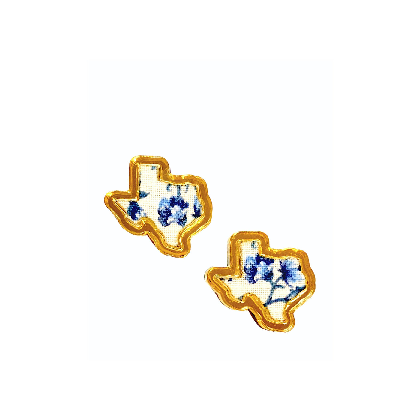 Texas Stud Earrings: Blue Floral