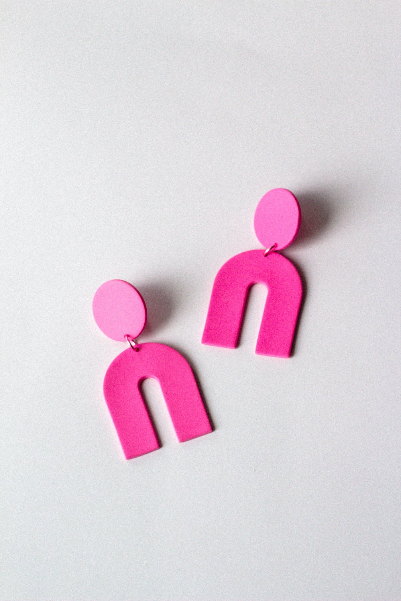 Slow Day Studios - Polymer Clay Arch Dangle in Bubblegum Pink