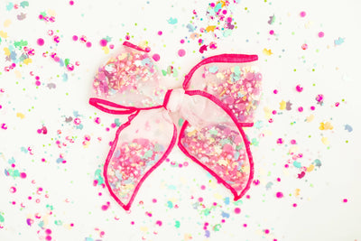 Mesh Shaker Bow - Pretty in Pink: Clip